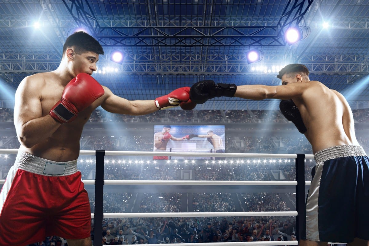 Deux boxeurs sur un ring